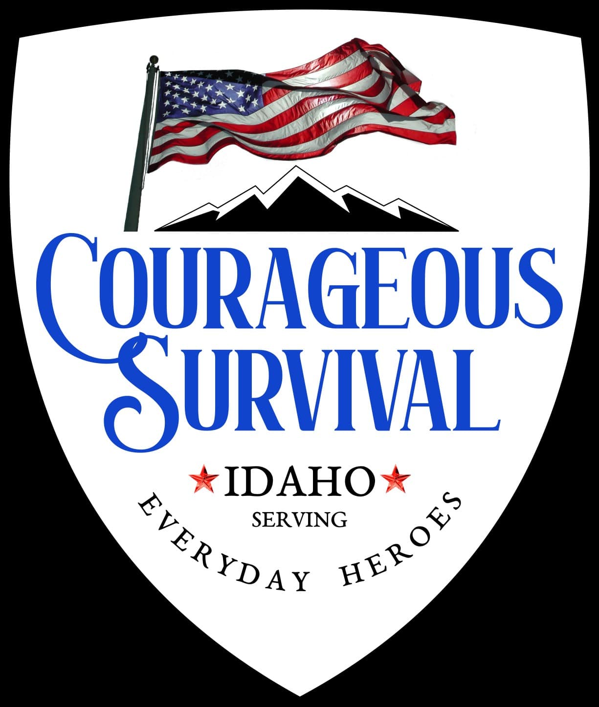 Courageous Survival Logo Final Blue w Shield